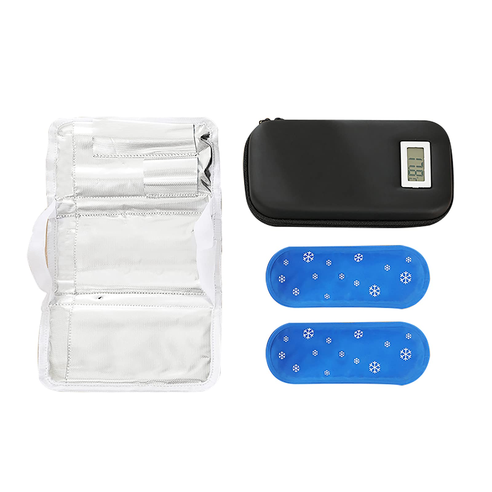 Kühlschrank-Insulin-Travail-Etui, Eva-Insulin-Stift-Etui, tragbare Reise-Diabetes-Tasche, für Insulin-Stift, Blutzuckermessgerät und Diabetiker-Zubehör mit 2 Kühler-Eisbeuteln