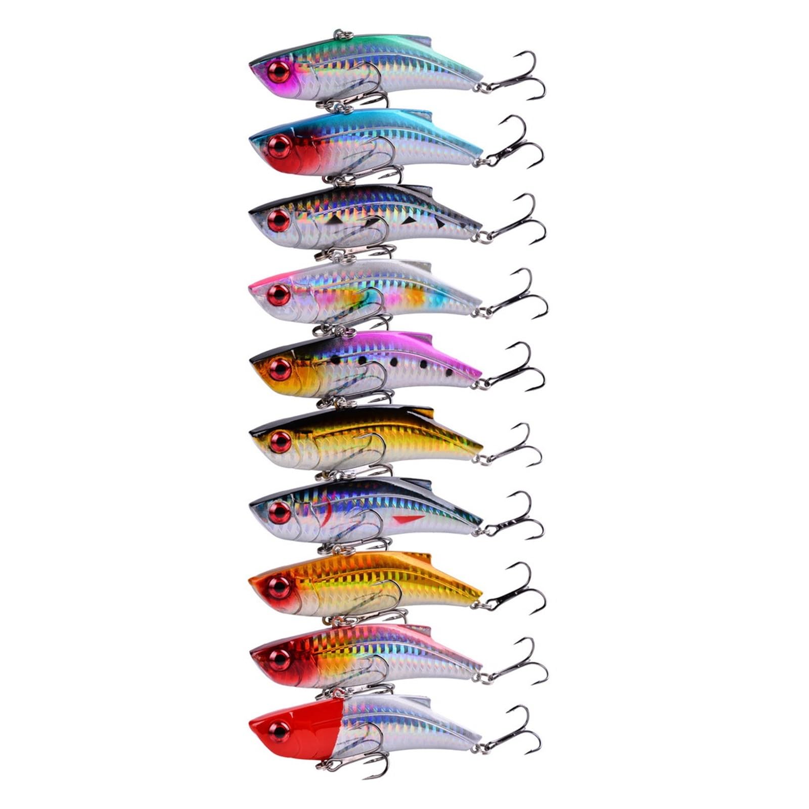XILILHC 10 PZ 28g Inverno VIB Richiamo di Pesca 9 cm Esca Dura all'Interno Ghiaccio Mare Attrezzatura da Pesca Immersione Girevole Jig Metallo Wobbler Lure