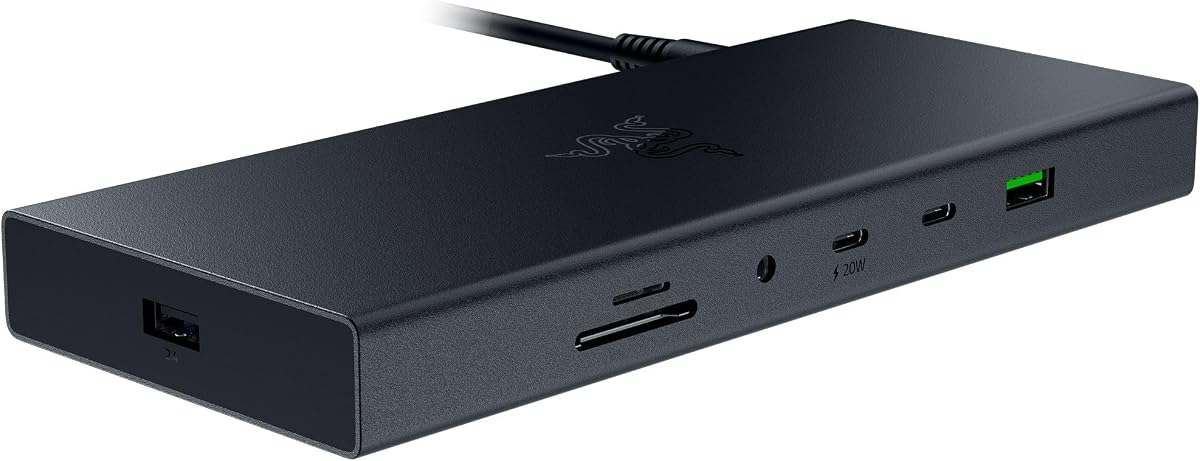USB 4 Dock, 14 Ports, Windows & Mac Compatible, Black | USB-C, USB-A, HDMI, DP, Ethernet, SD, 3.5mm, Dual Monitor (4K 120 Hz), Laptop & Phone Fast Charge, Durable Lightweight Casing