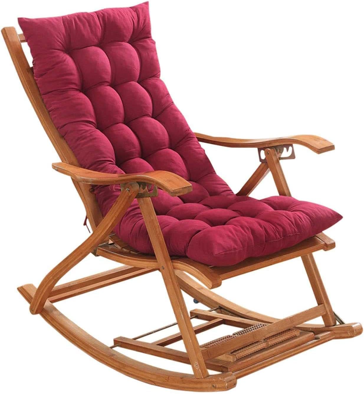 Lounger Cushion Pad, Garden Patio Thick Large Rocking Chair Cushion, Recliner Relax Chair Pad, for Rattan Recliner Indoor Outdoor,red,40 * 108cm