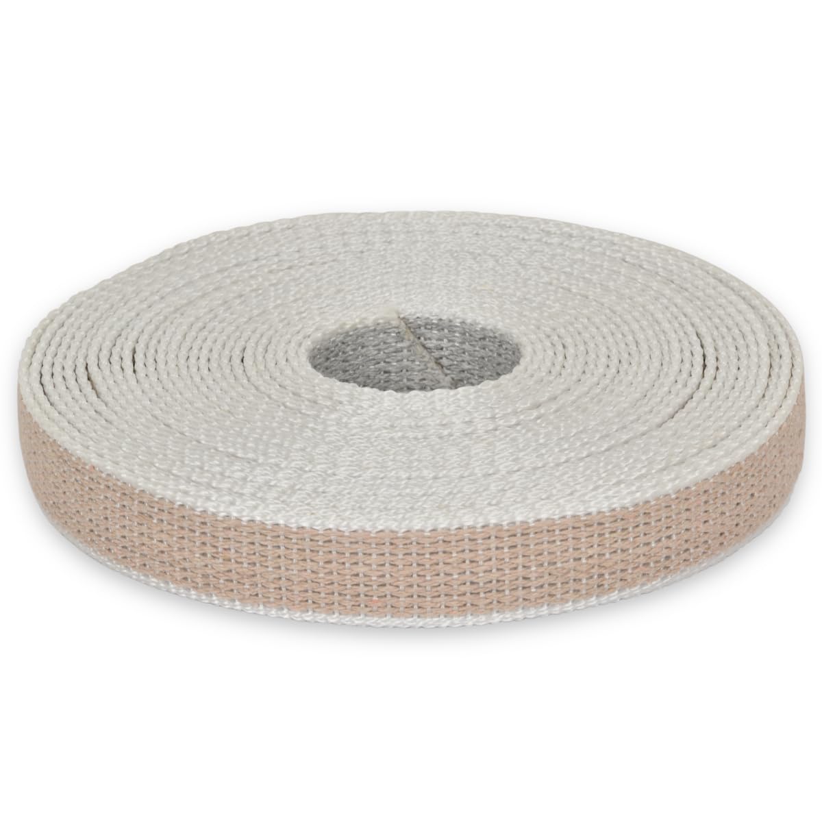 Sangle Pour Volet Roulant Corderie Italiane - Coton 22 Mm X 7,5 M - Beige/gris Perle - Fabriqué En Italie
