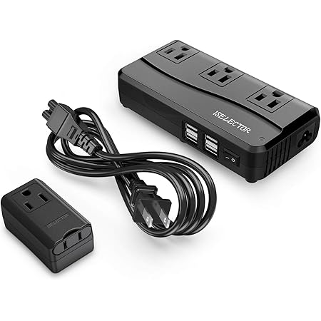 Amazon 海外旅行用変圧器 変換プラグ付き 100v 240v To 100v 変換 250w 黒 並行輸入品 Iselector 変換 アダプター 変換プラグ