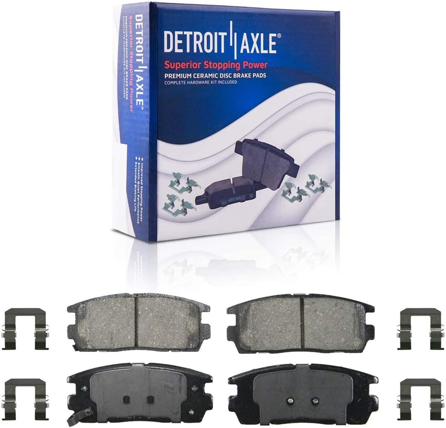 Detroit Axle - Brake Kit for 2010-2017 Chevy Equinox GMC Terrain, Front and Rear Drilled Slotted Brake Rotors Ceramic Brake Pads Wheel Lug Nuts Socket Keys 2011 2012 2013 2014 2015 2016 Replacement