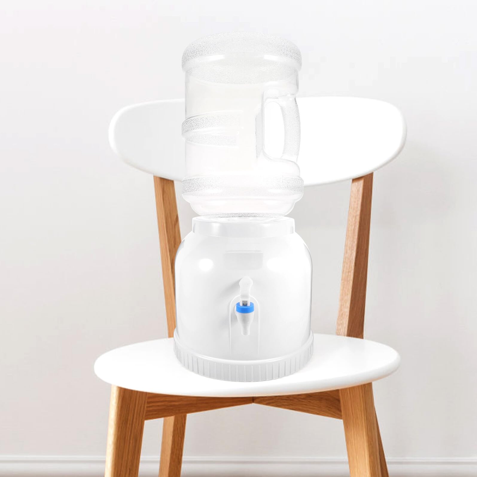 Soporte para Jarra de Agua Blanco de Plástico, Dispensador de Agua de Mostrador Instalación Conveniente y Estructura Resistente para Uso Doméstico Oficina