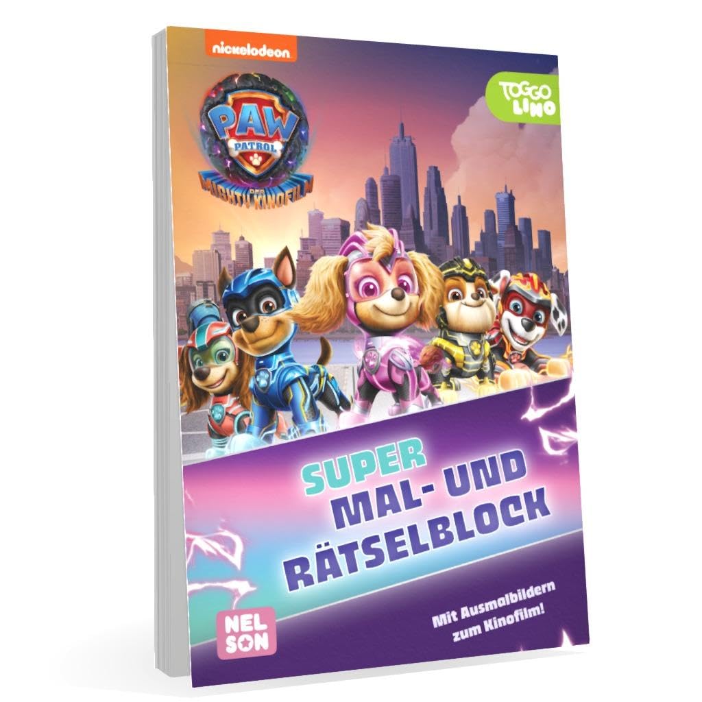 PAW Patrol - Der Mighty Kinofilm: Super Mal- und Rätselblock: Coole Ausmalbilder und Rätsel zum neuen Kinofilm | (ab 3 Jahren)