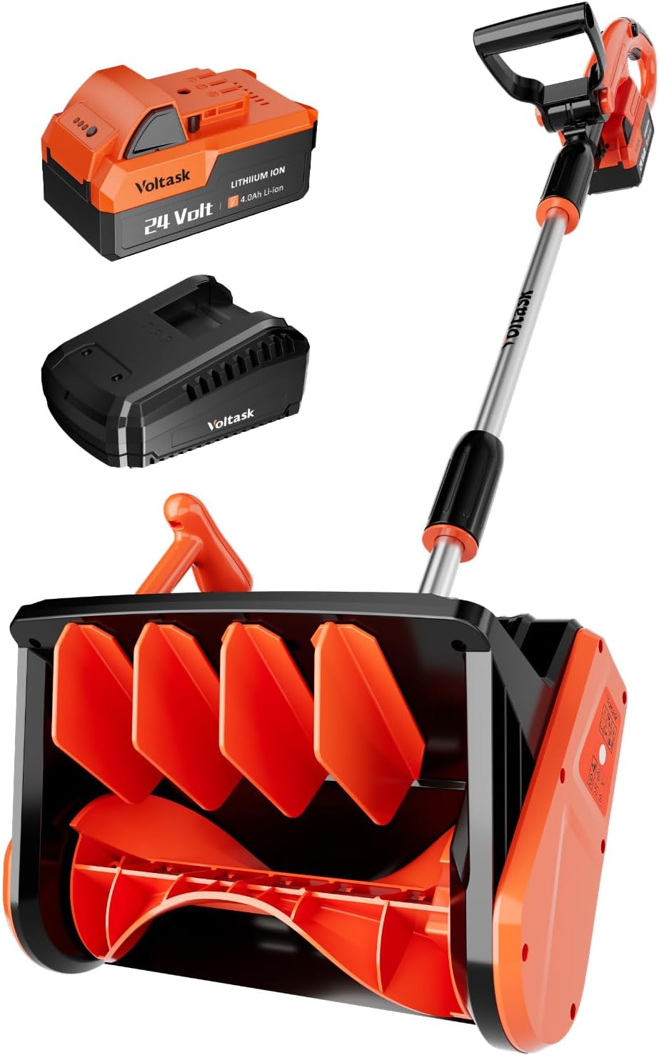 Cordless Snow Shovel, 24V | 13-Inch | 4-Ah Cordless Snow Blower, Battery Snow Blower with Directional Plate & Adjustable Front Handle (4-Ah Battery & Quick Charger Included)