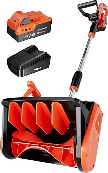 VOLTASK Cordless Snow Shovel, 24V | 13-Inch | 4-Ah Cordless Snow Blower, Battery Snow Blower with Directional Plate & Adjusta