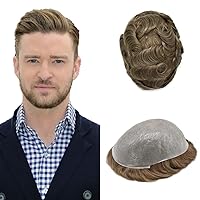 Vista 63 de Toupee para hombres pieza de pelo 0.002 in piel ultra fina para hombre Toupee cabello humano gris sistema de reemplazo para hombres sistema