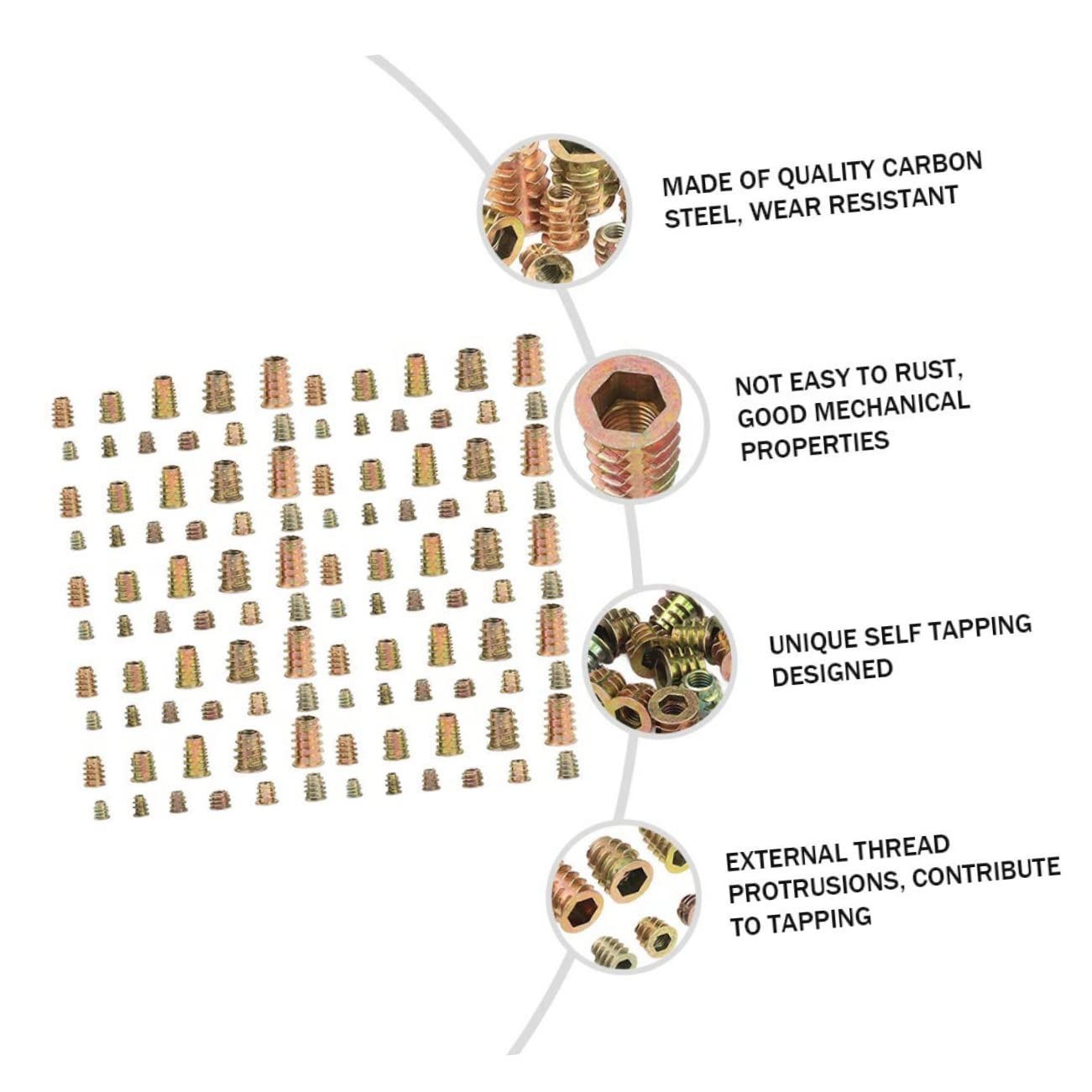 SOLUSTRE 50pcs Zinc Alloy Crib Bolt Nuts -m10 Socket Screws for Furniture Assembly