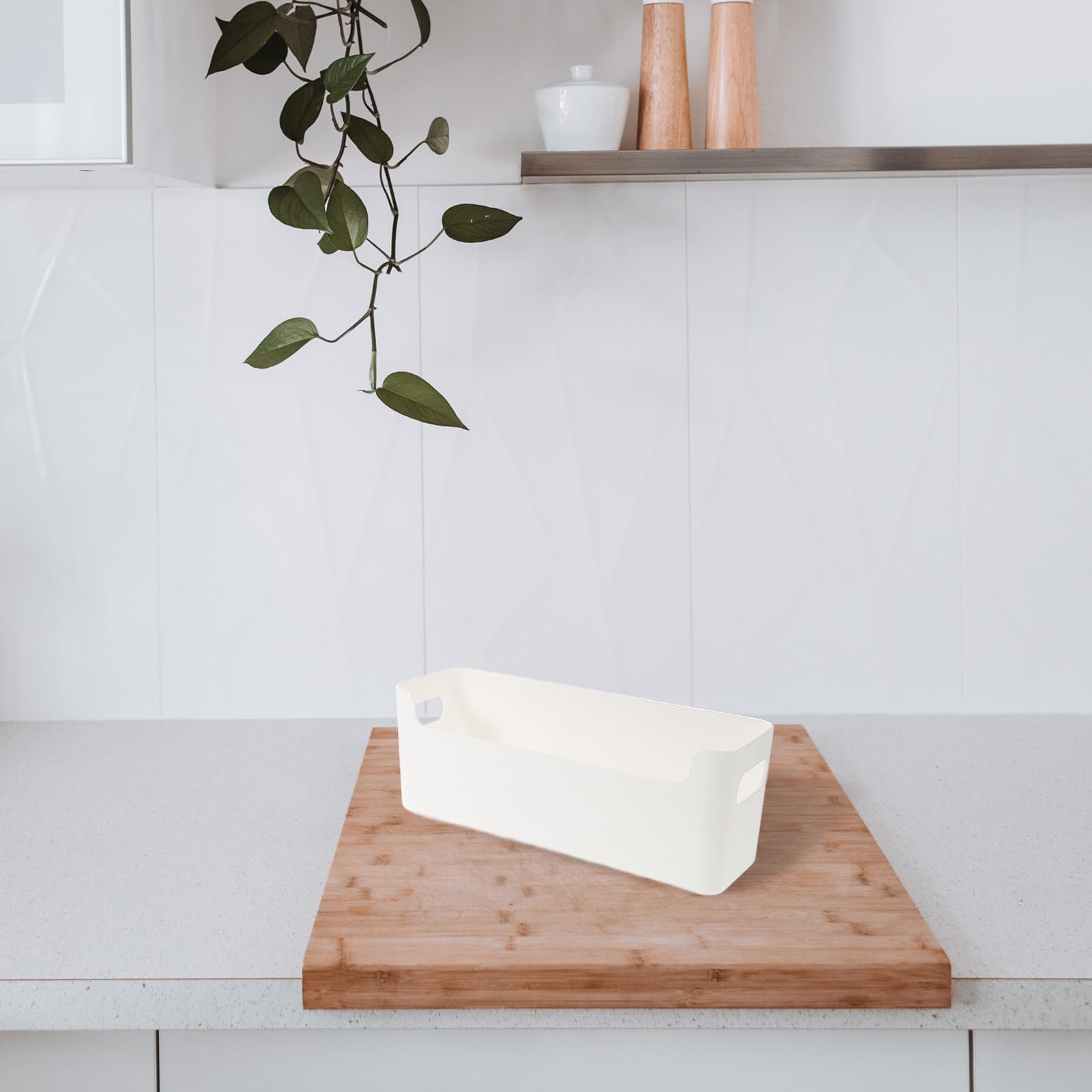 Gatuida Organizzatore per Cassetti da Cucina in Plastica Bianca 8 Pezzi, Divisore per Utensili e Spezie, Contenitore Salvaspazio per Armadietti, per Organizzazione Cucina e Accessori