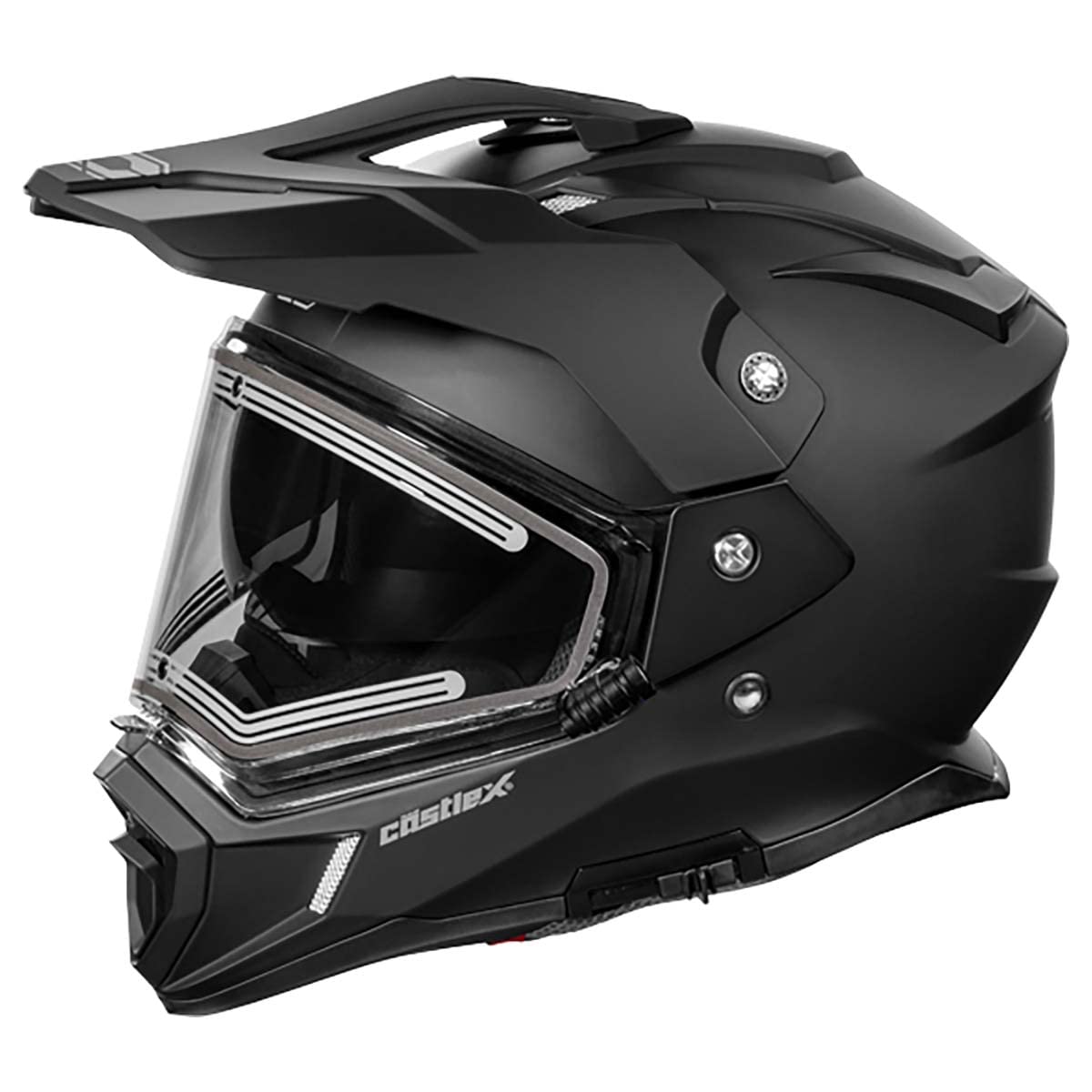 Castle X CX200 Dual Sport Electric Snow Helmet (Matte Black - 3X-Large)