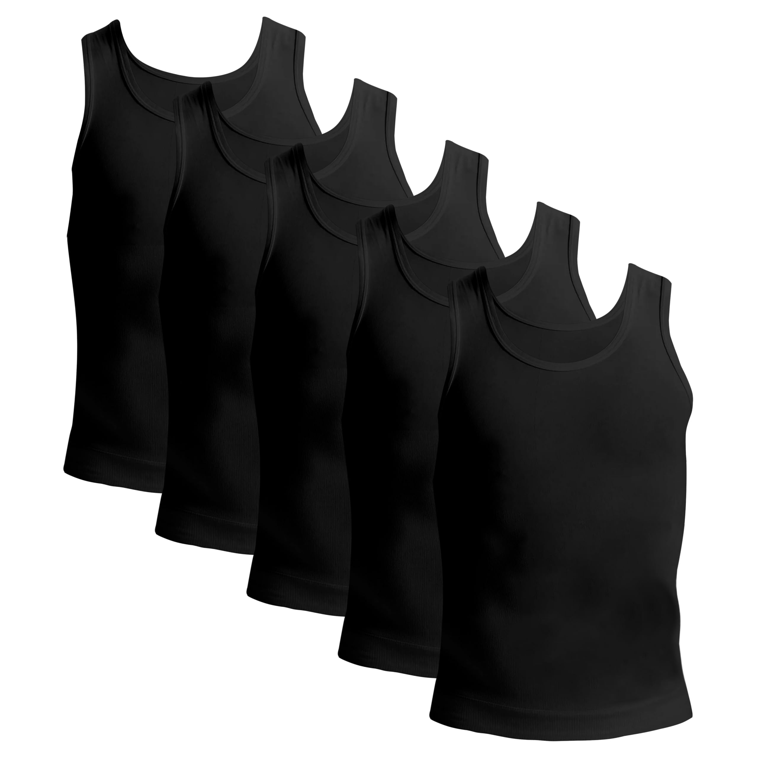 Love My Fashions Men's Black Love My Fashions® Undershirts Vest Tank Tops Sleeveless Cotton Undershirt Pack Of 5 Vests For Uk