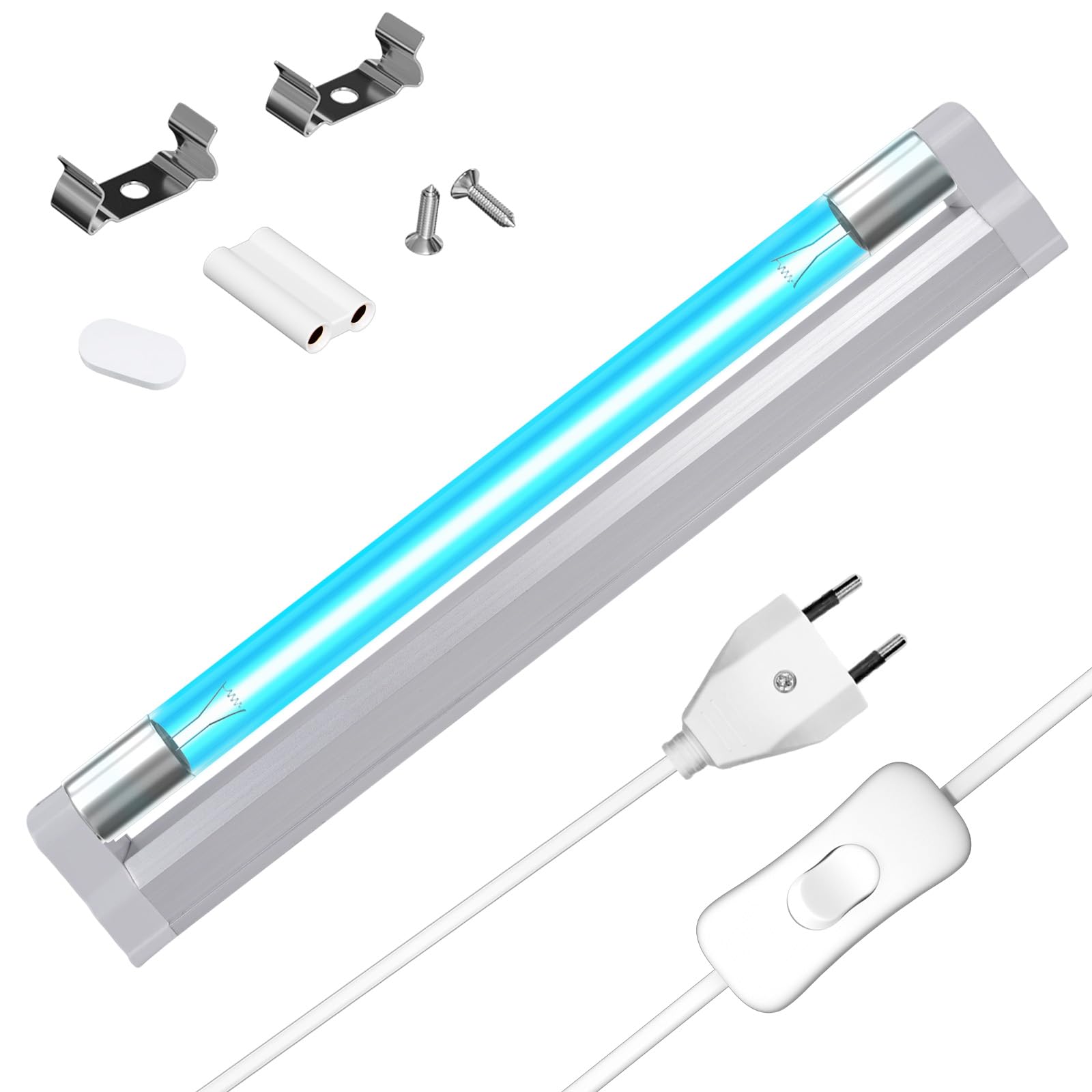 6W LED Lampada di Disinfezione Dell'ozono,G5 Lampada di Disinfezione UV,Lampada Germicida Con Luce Dell'ozono,Perfetta per la Scuola,Hotel,Ospedale,Laboratori,Ufficio,Mensa