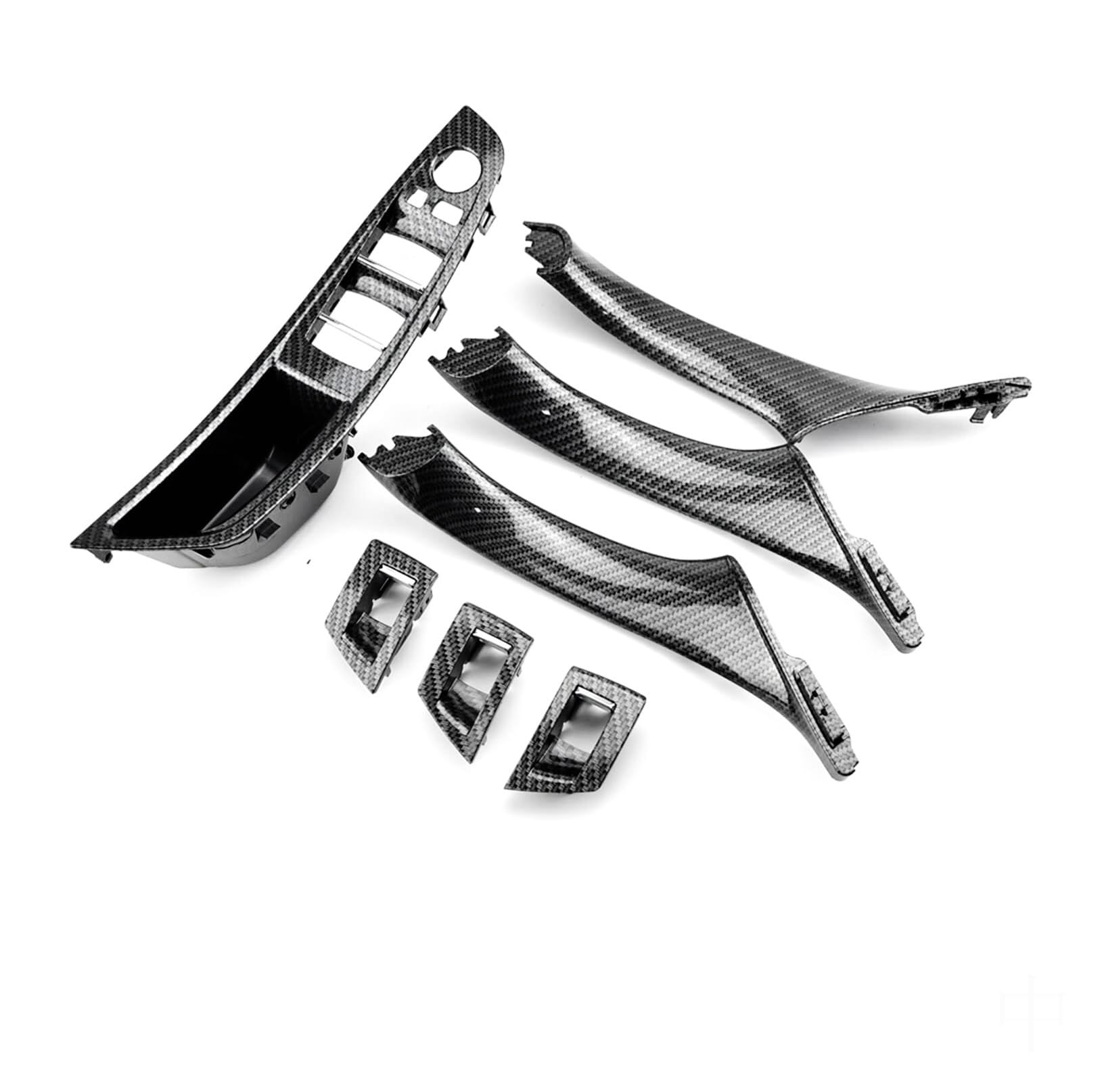 GTDTKGANAK for BMW 5 for Series F10 F11 F18 2010-2016 Carbon Fiber Inner Door Handle Trim Cover LHD RHD (Color: Carbon-1PCS) Interior Door Panel Handle Decorative Covers(LHD,Carbon-4pcs)