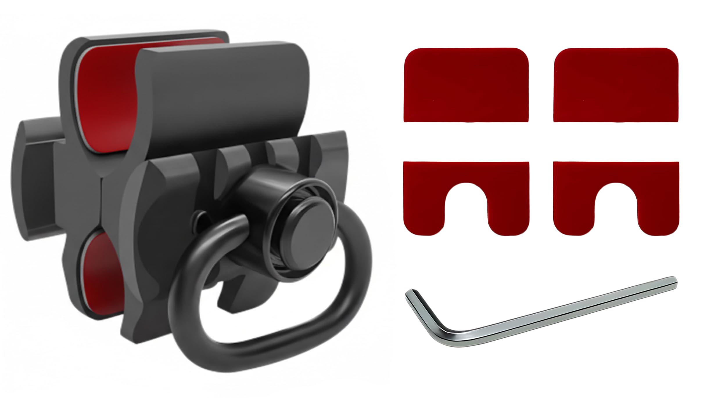 GOTCIAL Shotgun 12Ga Barrel Clamp W/Built-in QD Forward Sling Swivel Socket, 3-Slot Picatinny Rail Mount (1.25 in QD Sling Swivel and 2 PCS 4x6 mm Gasket Silicone Elastomer Included)