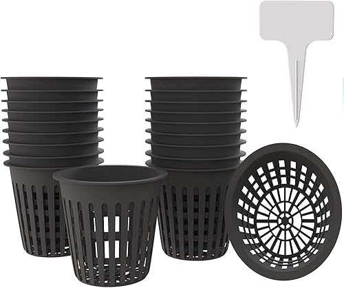 Miniatura 8 de Vasos de red de plástico de 2 pulgadas, macetas para plantas, para orquídeas acuapónicas hidropónicas, 50 unidades, color negro.