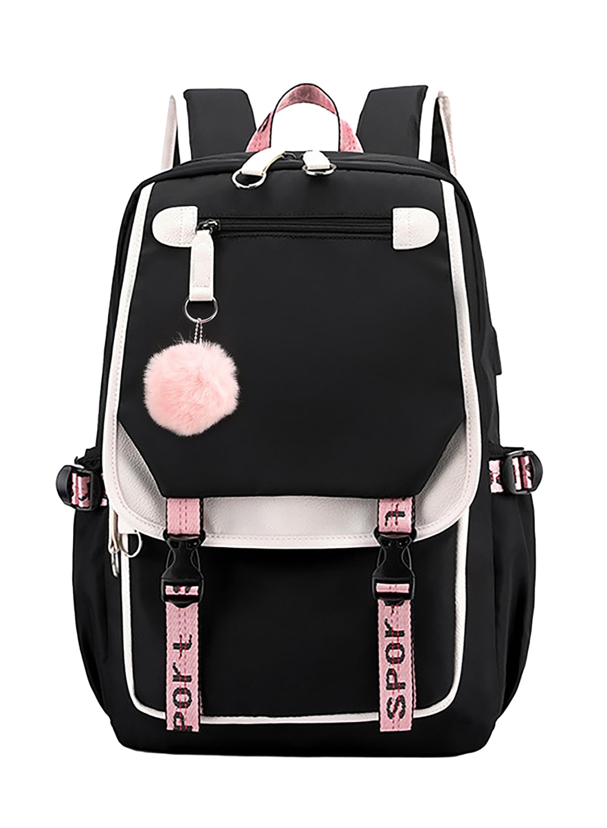 URbazaarGirls School Bag, School Bag Leisure Backpack School Student Laptop Backpack, Waterproof Backpack,Accessories Plush Pendant for Teens Girls Women Students School Bag