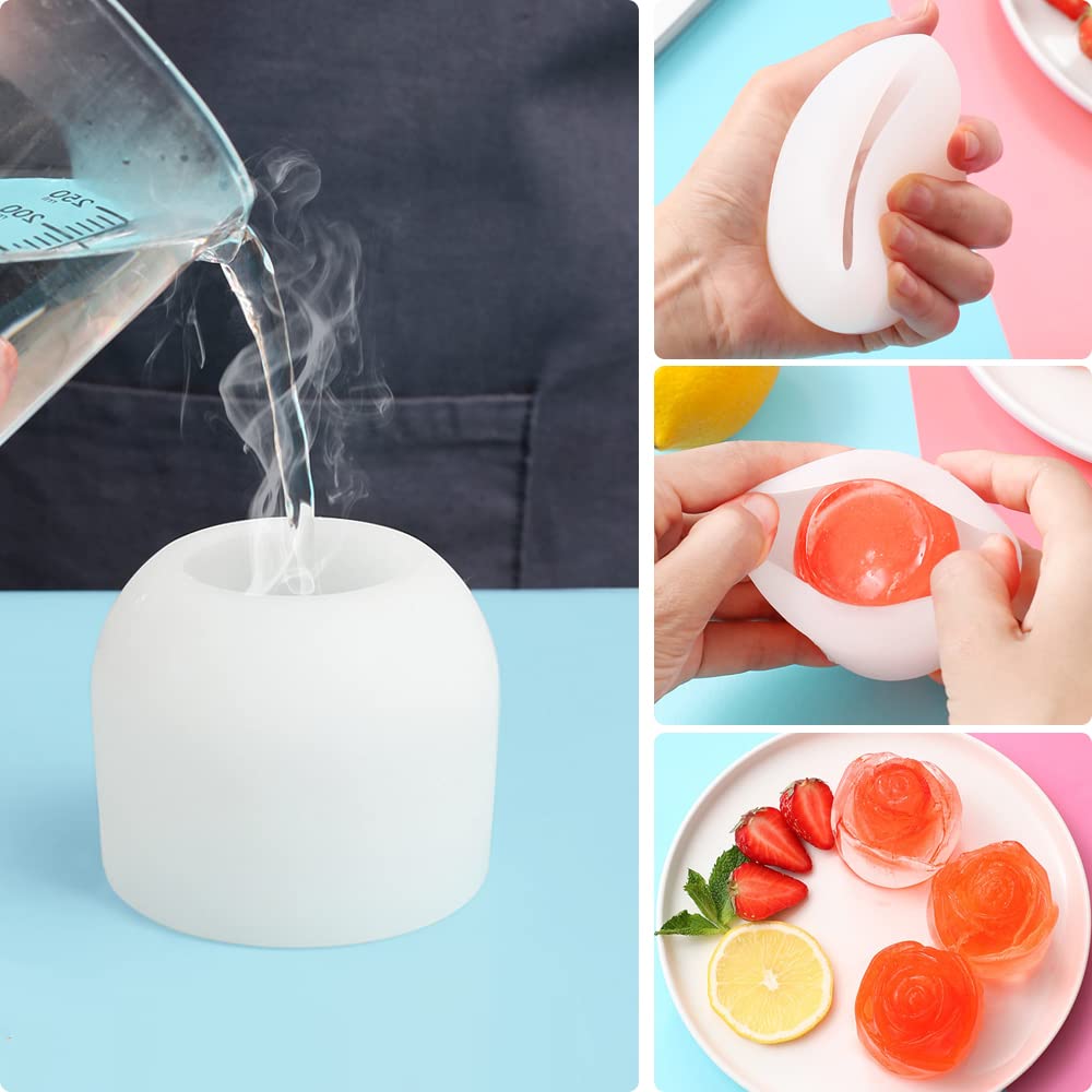 Lot De 4 Moules En Silicone 3D En Forme De Fleurs - Moule à