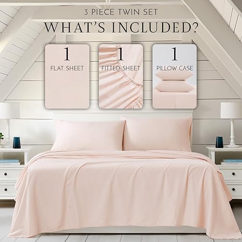 Miniatura 9 de Linen Closet Juego de sábanas de mezcla de algodón de lujo, 4 piezas, tamaño Queen, color blanco