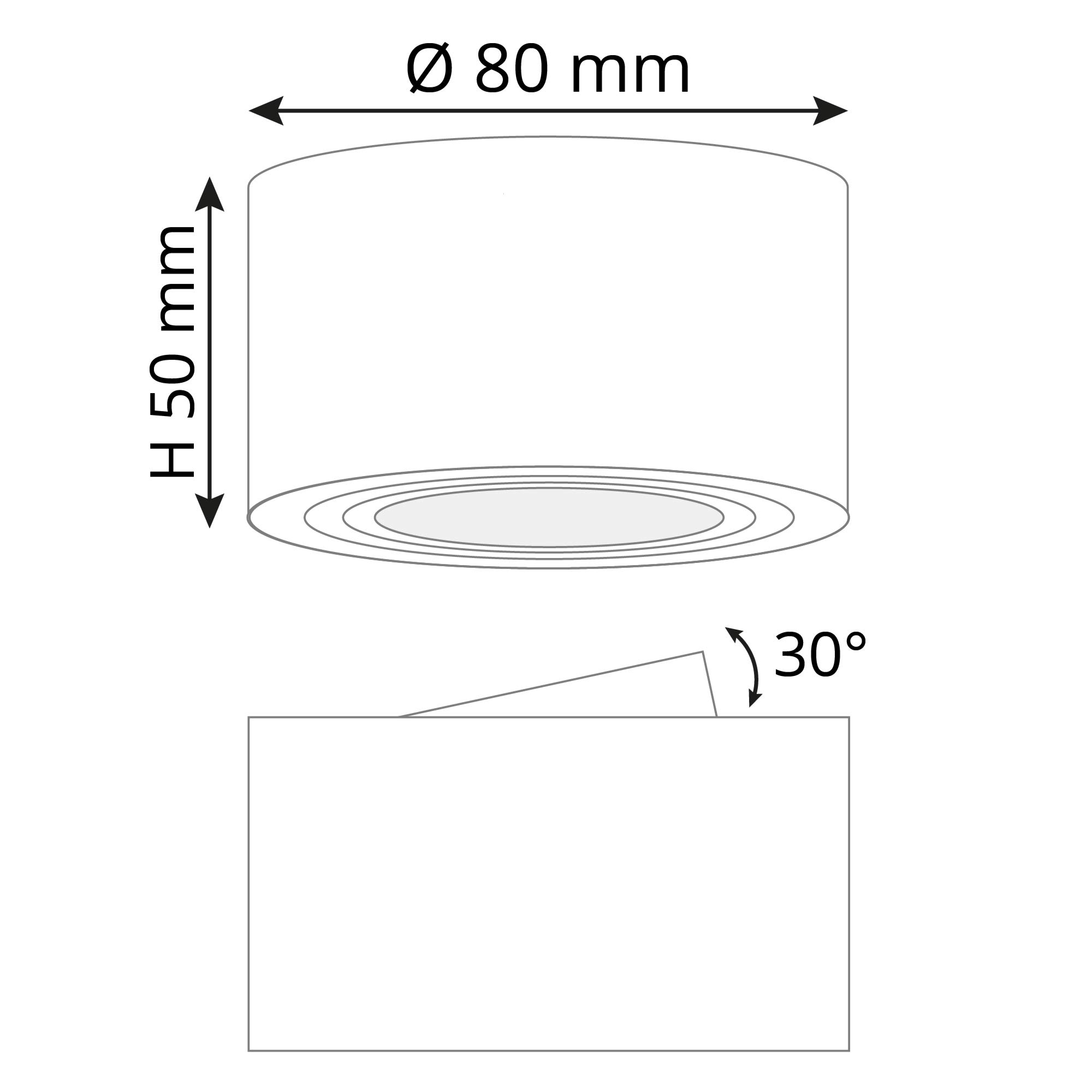 SSC-LUXon 4 Stück CELI-1N Aufbauspots flach schwenkbar kompatibel mit Alexa, Siri & Google - Deckenspot mit Smart RGB+W LED Lampe