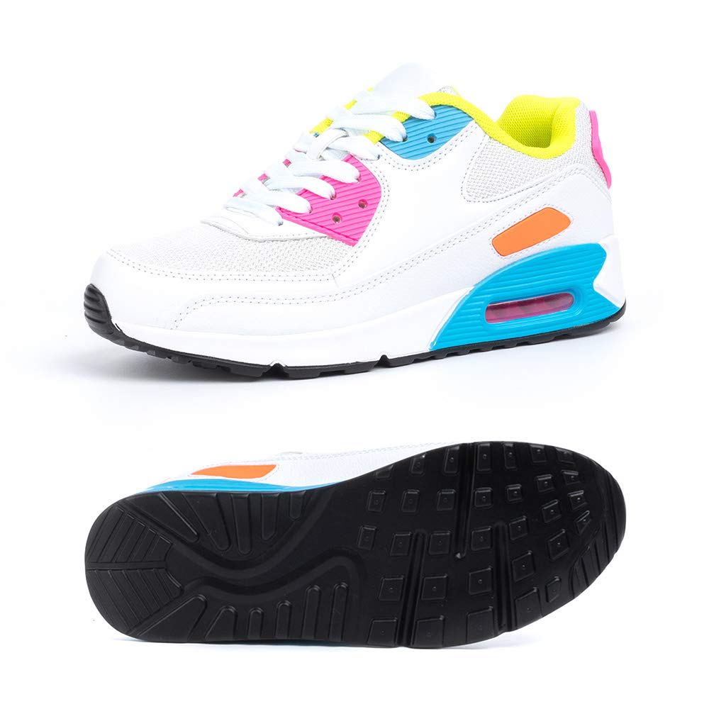 Hitmars Scarpe Running Uomo Donna Donna Ginnastica Sneaker Leggere Traspirante Outdoor Sportive Calzature da Corsa Pallavolo Tennis Nero Verde Bianco Rosa Giallo EU36-EU47