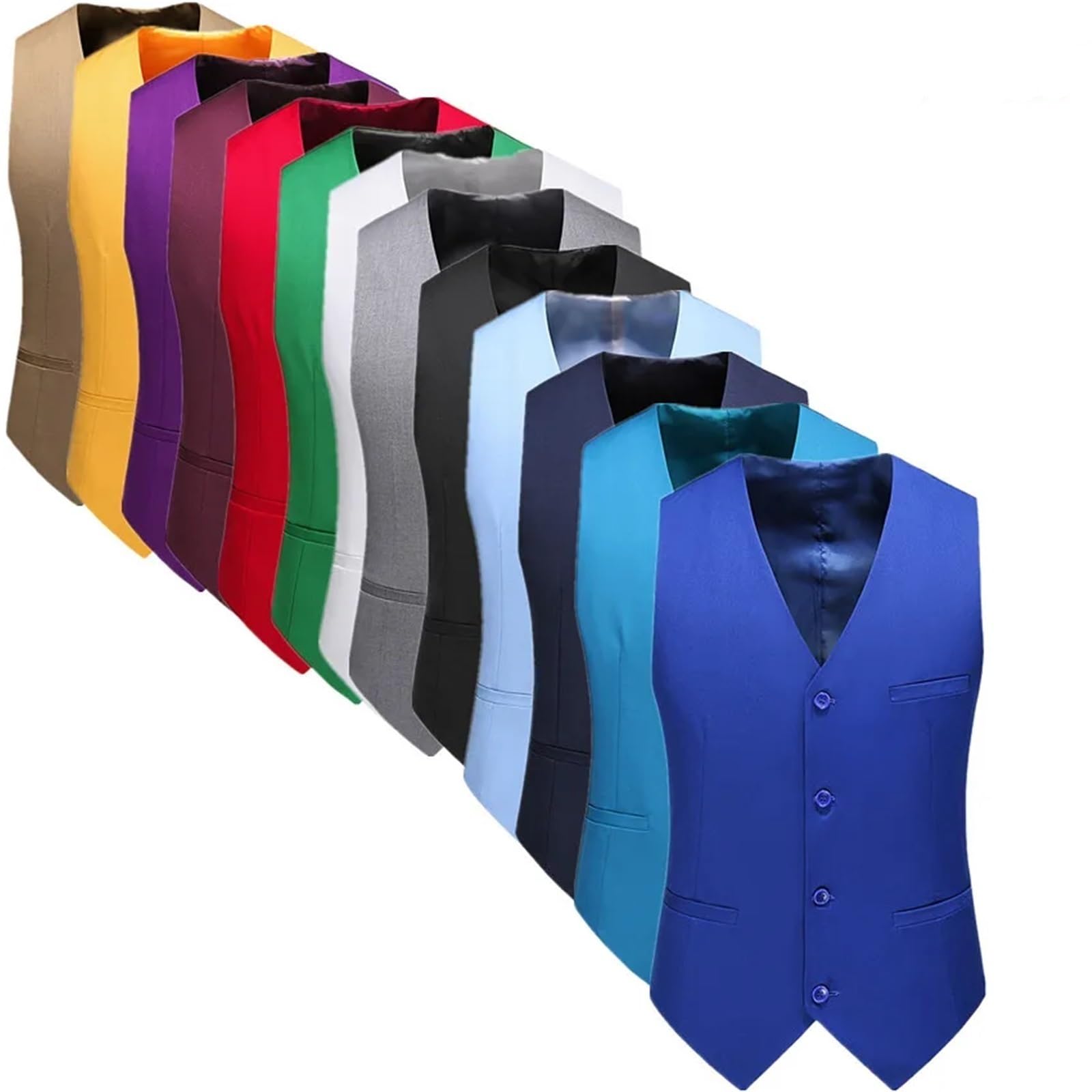 Gilet Panciotto Uomo Slim Fit Scollo a V Abito Formale Business Matrimonio per occasioni formali e matrimoni