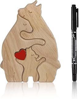 Comprar Madera Rompecabezas,Personalizado Bearwooden Art Puzzle Decoración,Rompecabezas De Madera Único – Adorable Familia De Osos, Arte De para Decorar E Interactuar En Casa