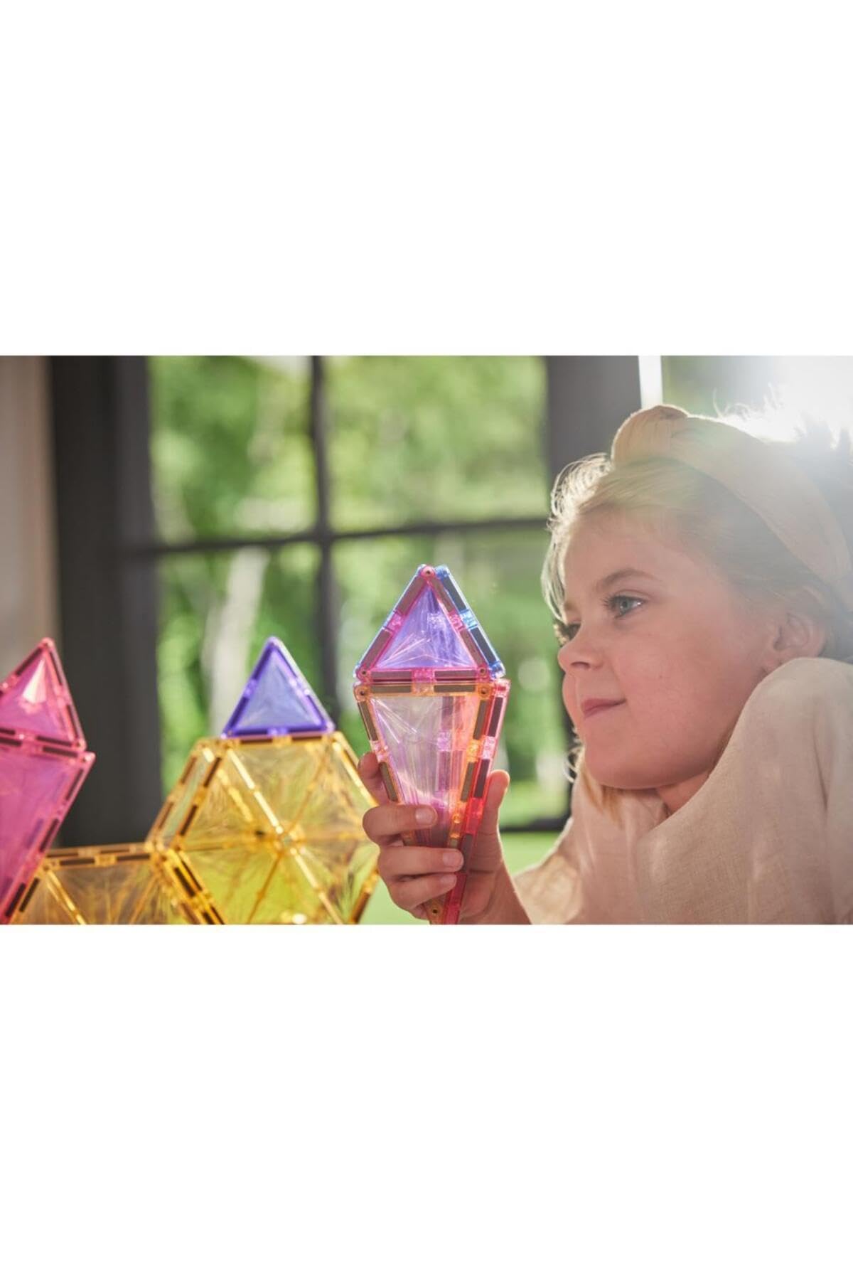 Geometrie-Bausatz in Pastellfarben 45 Teile, geometrische Bausteine, langlebiges Magnetspielzeug, Robustes Lernspielzeug, erweiterbare Sets, für Kinder ab 3 Jahren
