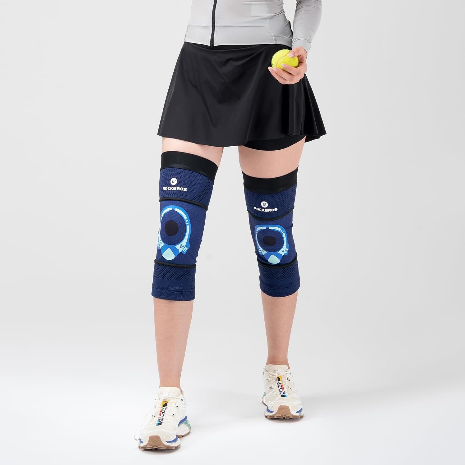 ROCKBROS Compression Knee Brace for Men and Women 2-Pack Knee Support Compression Sleeve for Cycling Running Workout Sport