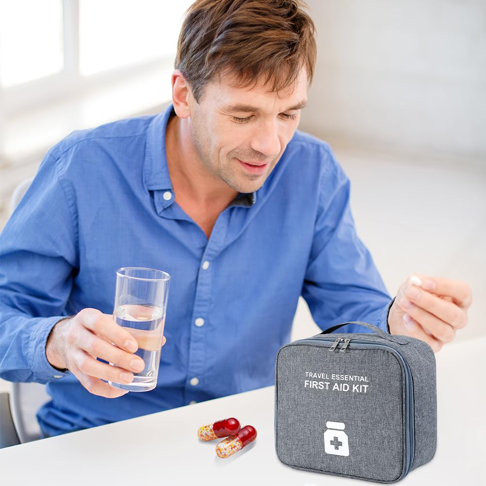 Borsa Pronto Soccorso Vuota First Aid Kit Pouch Kit di Pronto Soccorso da Viaggio Borsa per Medicinali da Viaggio per Casa, Esterno, Ufficio, Alpinismo, Campeggio