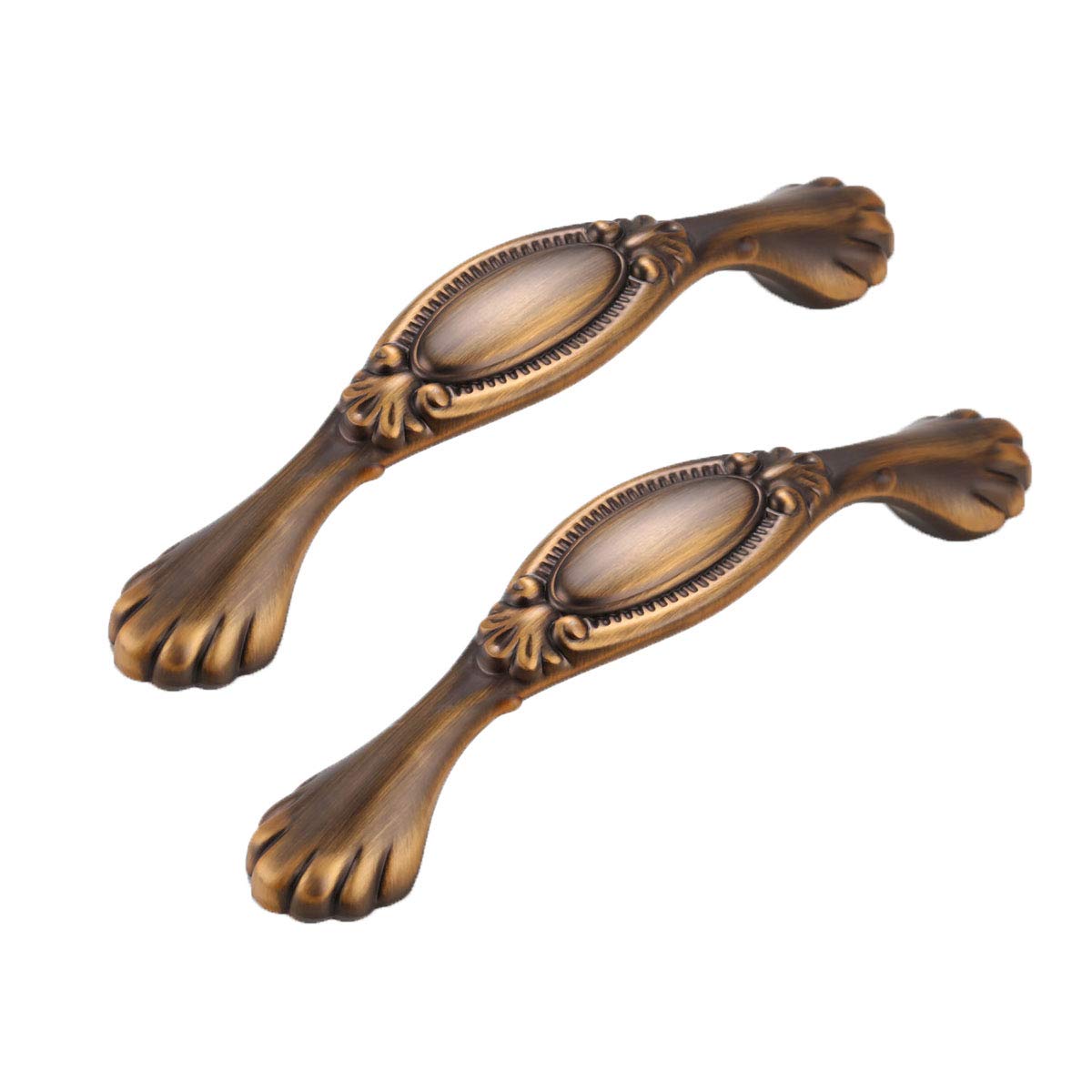 Wushadehans Antique Coffee Antique Brass Cabinet Drawer Handles European Style For Furniture Dresser Closet Wardrobe Hole Distance 96Mm 128Mm 2Pcs(,Hole Distance 96Mm)