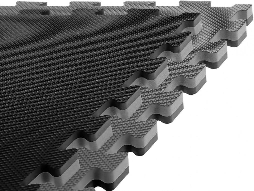G5 HT SPORT【Pavimentazione Ad Incastro Antiscivolo In EVA 100×100×2cm】Kit 2-4-6-9-10pz Pavimento Sportivo a Puzzle Grip Home Gym,Sala Pesi,Ludico, Lavabile (NERO/GRIGIO, 4 PZ (100 * 100 * 2CM))