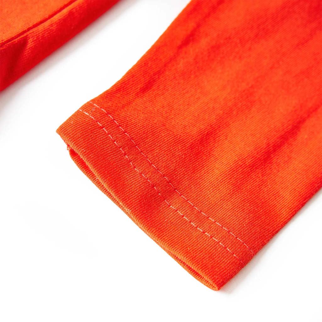 Maglietta a maniche lunghe per bambini arancione chiaro 104, 100% cotone, scollo rotondo, motivo porta da calcio, morbida maglietta per ragazzi e ragazze, traspirante, comoda per tutti i