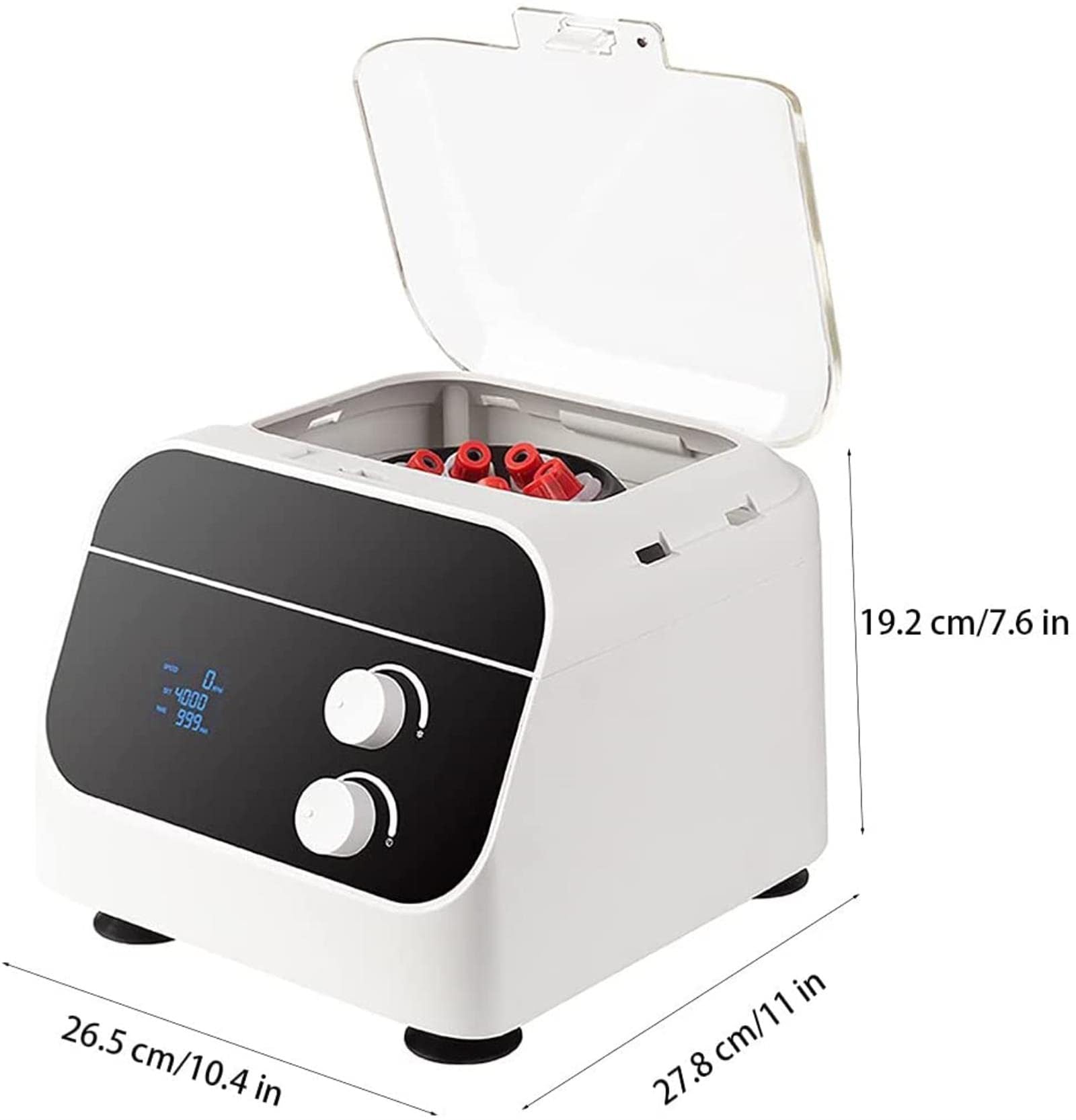 FAXIOAWA Centrífuga Inteligente de Baja Velocidad, Centrífuga de Laboratorio, 0-4000 RPM, 8 X 20 Ml, Pantalla LCD | Temporización 0-60min, para Educación, Laboratorios, Bioingeniería,8holes
