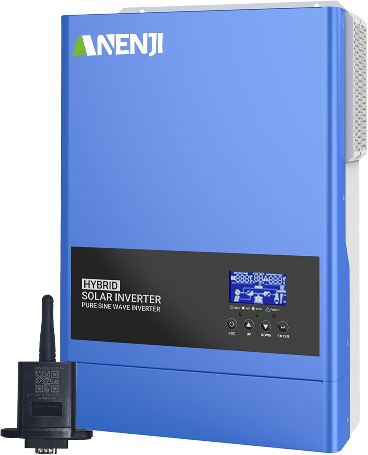 12000W Hybrid Solar Inverter 48V DC to 110/220V AC, Pure Sine Wave, Built-in 220A MPPT Controller, 99.9% Efficiency, Solar & Generator Input, Dustproof, for Home Backup RV Off-Grid