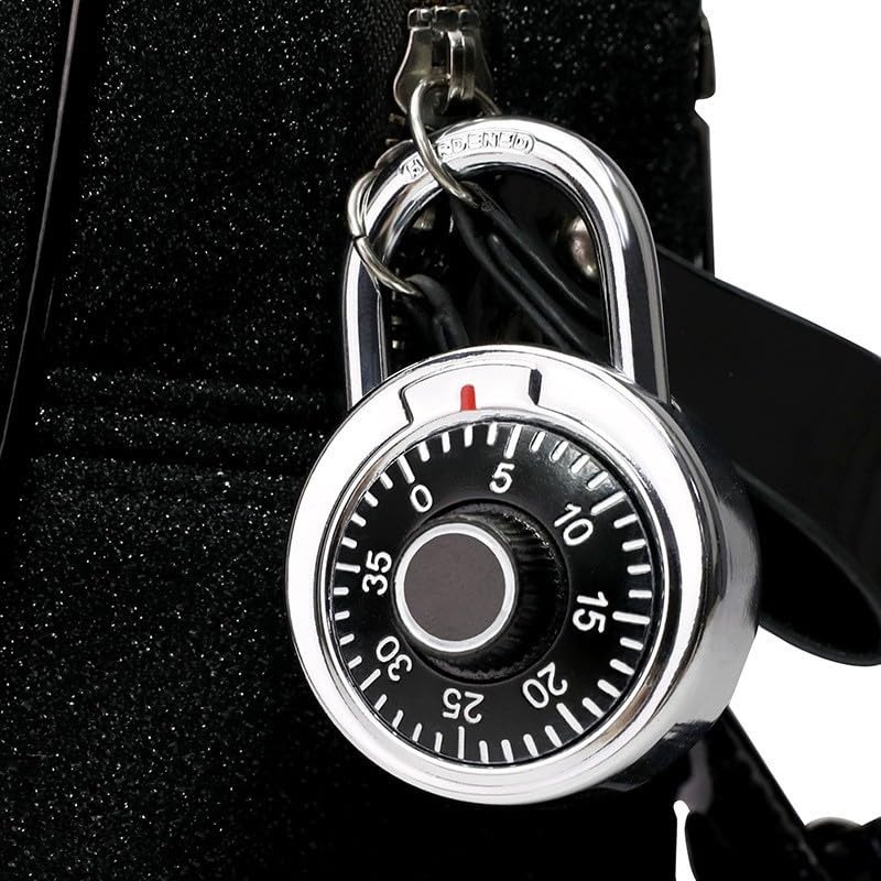 Image of Coded Lock, Rotary Padlock Combination Padlocks Rotary Padlock Digit Combination Locker Lock Safe Round Dial Number Luggage Suitcase Security.