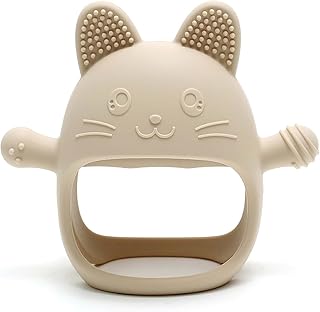 Komfy LilLove Food Grade Silicone Rabbit Teething Toys, Handle Wrist and Never Drop, BPA Free, Anti-Drop, Sustainable, Washable, and Non Toxic (Complexion)