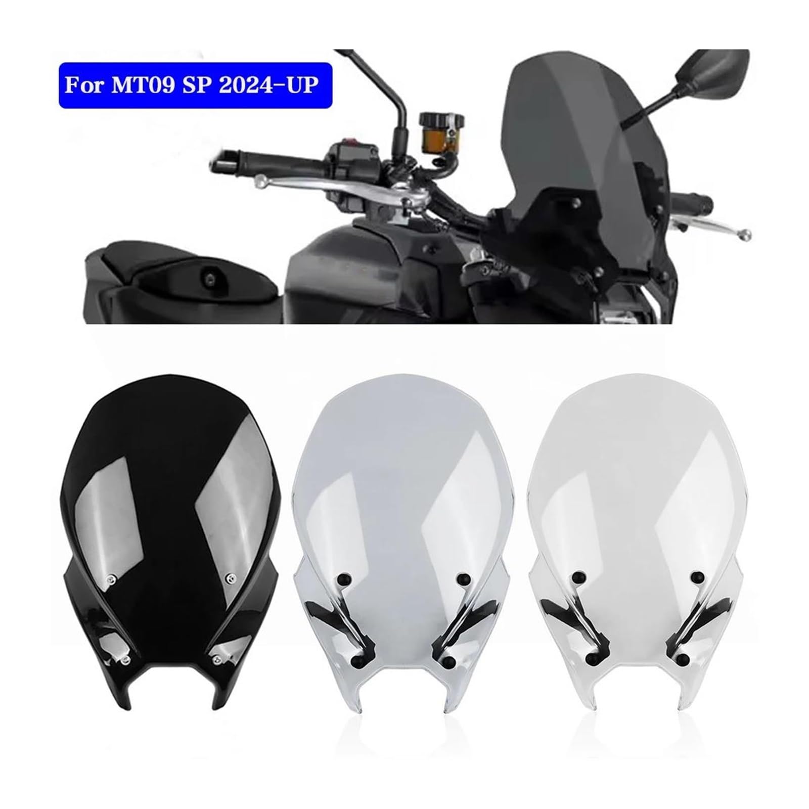 Pare-brise Double Bulle Fumé Pour Yamaha MT-09 / MT-09 SP 2024-2025 - Protection Contre Le Vent, ABS