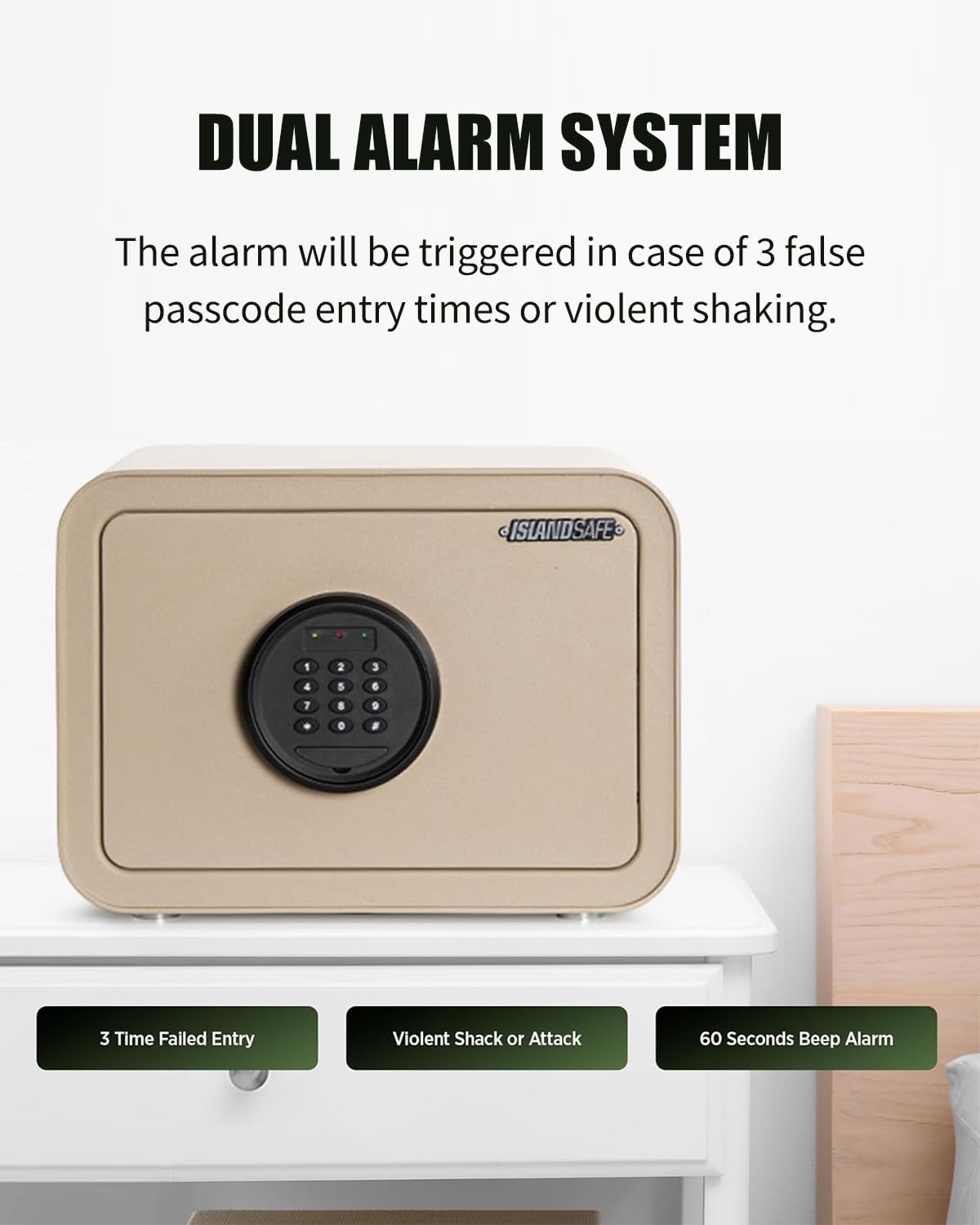 Digital Safe Box, 1.0 Cu.ft Heavy Duty Solid Steel Home Safe with Keypad, Small Personal Security Lock Box for Money, Jewelry, Anti-Theft Money Box for Hotel, Dorm, Office (Sand)