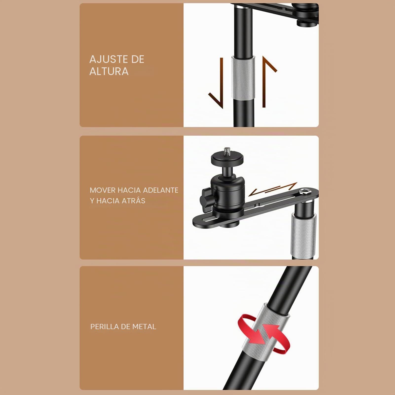 Soporte de Altura Ajustable para Proyector, para Sofá y Escritorio, con Giro (Blanco)