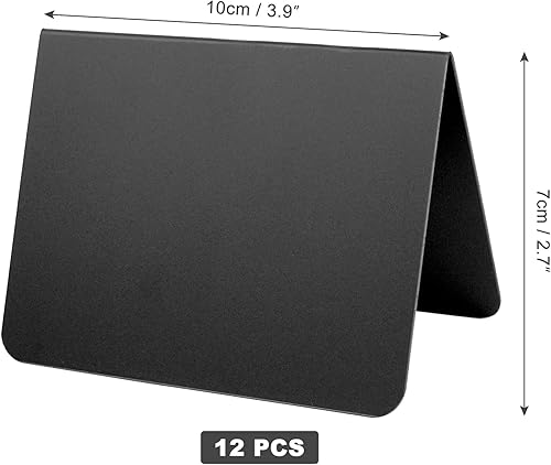 Miniatura 2 de Paquete de 12 mini letreros de pizarra de 4 x 3 pulgadas para letreros de tiza, fáciles de escribir y limpiar, etiquetas de alimentos, bufé, mesas,