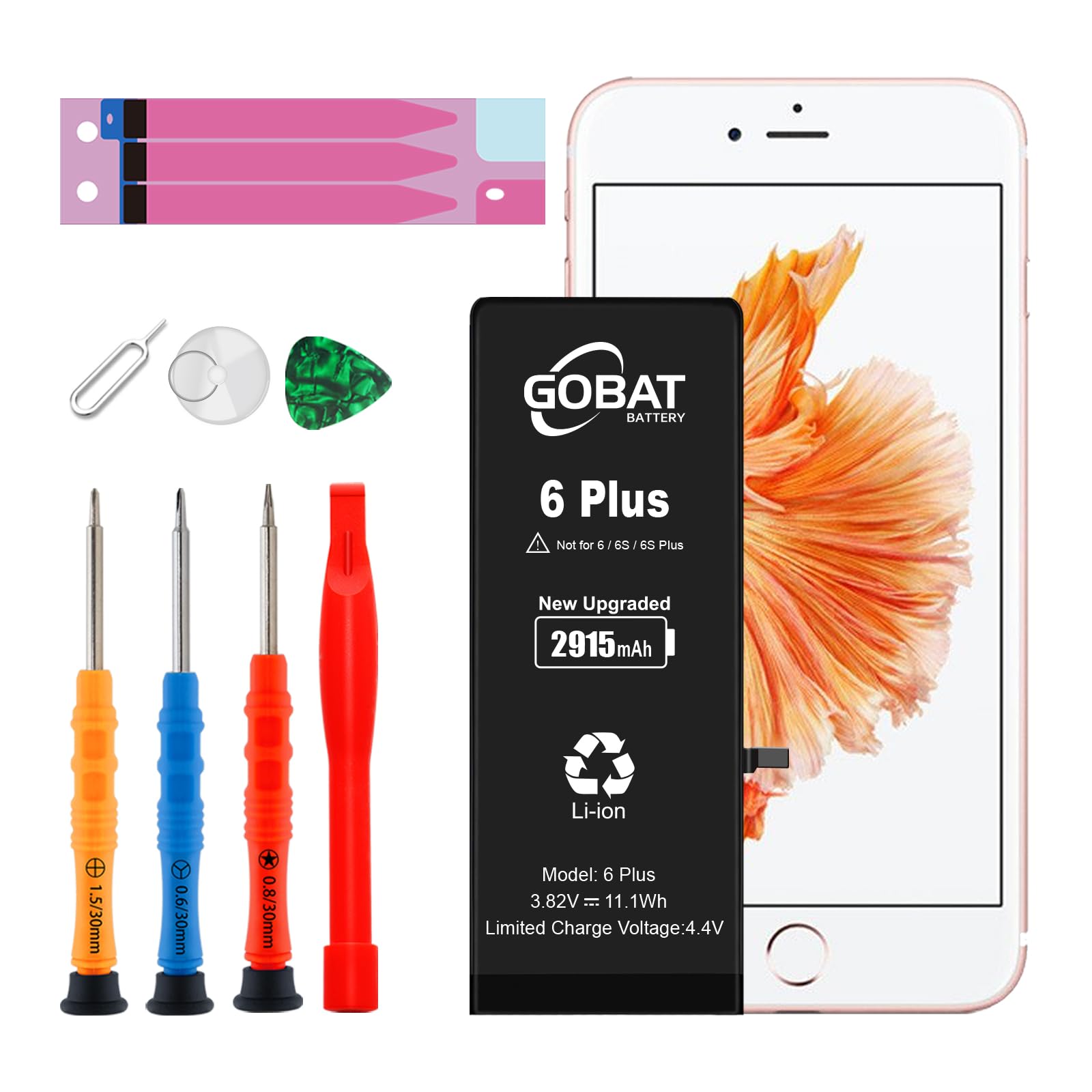 Replacement for iPhone 6 Plus Battery,2915mAh High Capacity Battery for iPhone 6 Plus Model A1522 A1524 A1593 with Replacement Tool Kits