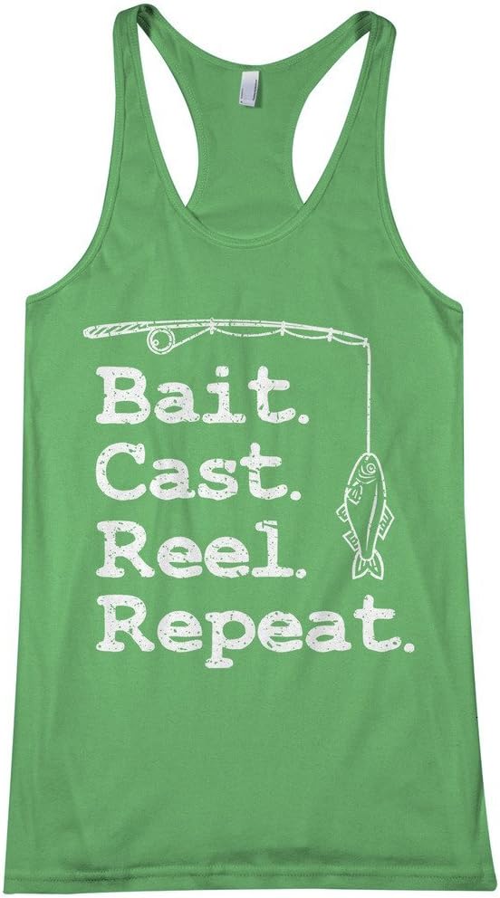 Threadrock Women's Bait Cast Reel Repeat Racerback Tank Top