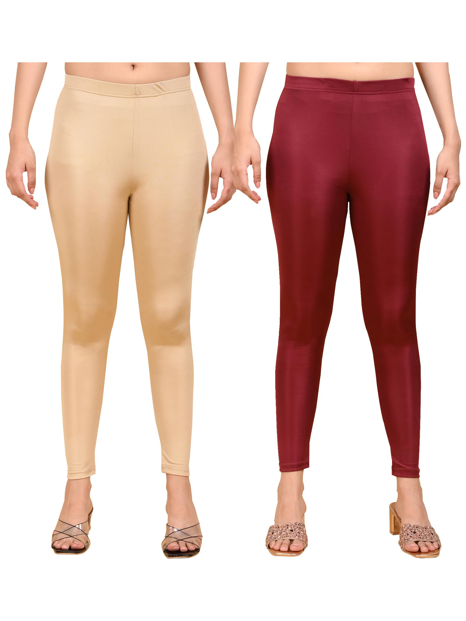 Leggings for Women Maroon/Beige-image-28