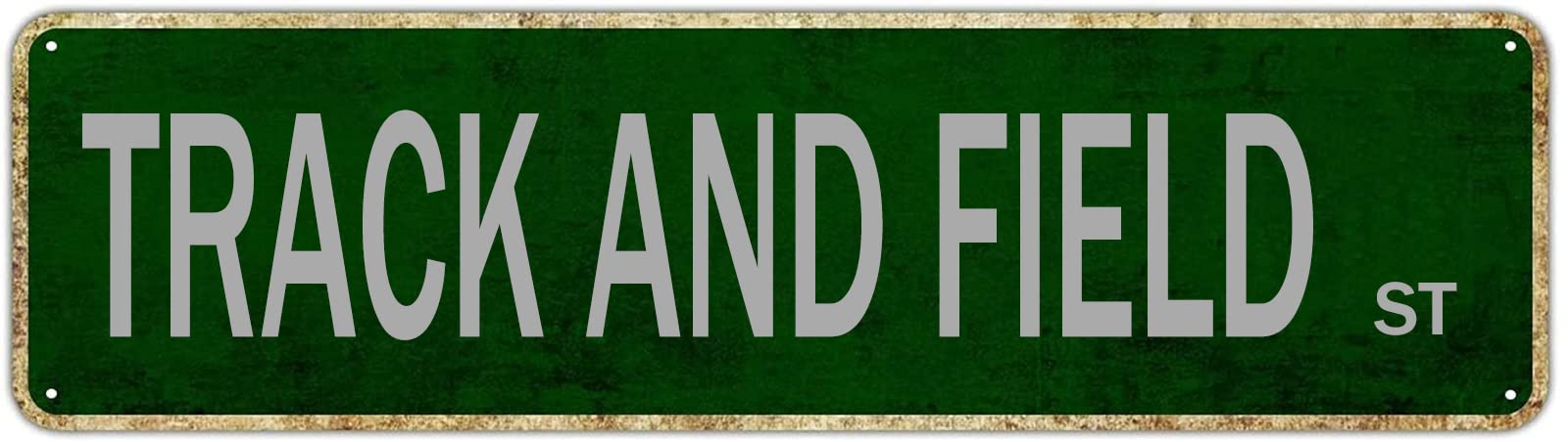 Track and Field St Retro Tin Signs Plaque Aluminum Metal Sign Quotes Home Bedroom Kitchen Restaurants Wall Aluminum Gift Yard Coffee Decor 4x16 Inch