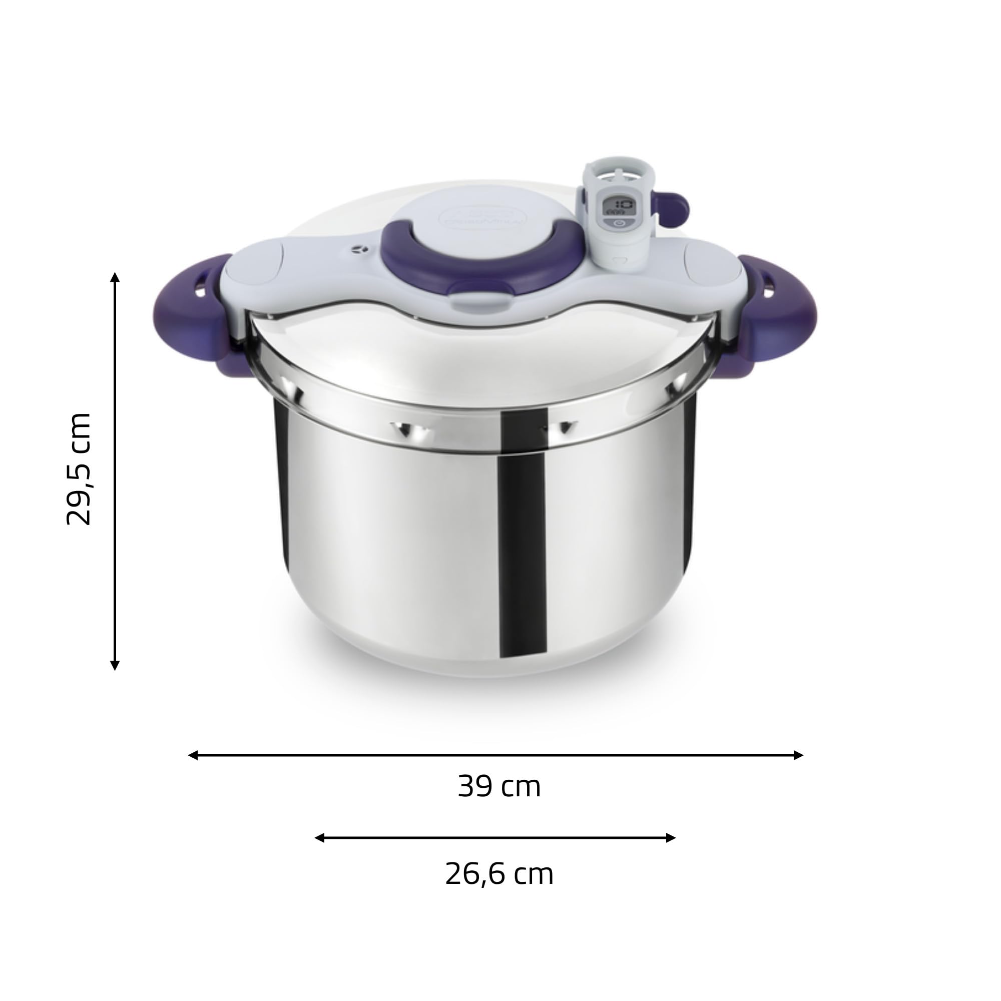 Seb Clipsominut’ Perfect Cocotte-minute 9 L, Autocuiseur induction, Facile à utiliser, Minuteur, Livre 100 recettes inclus, Fabriqué en France, Violet P4624900