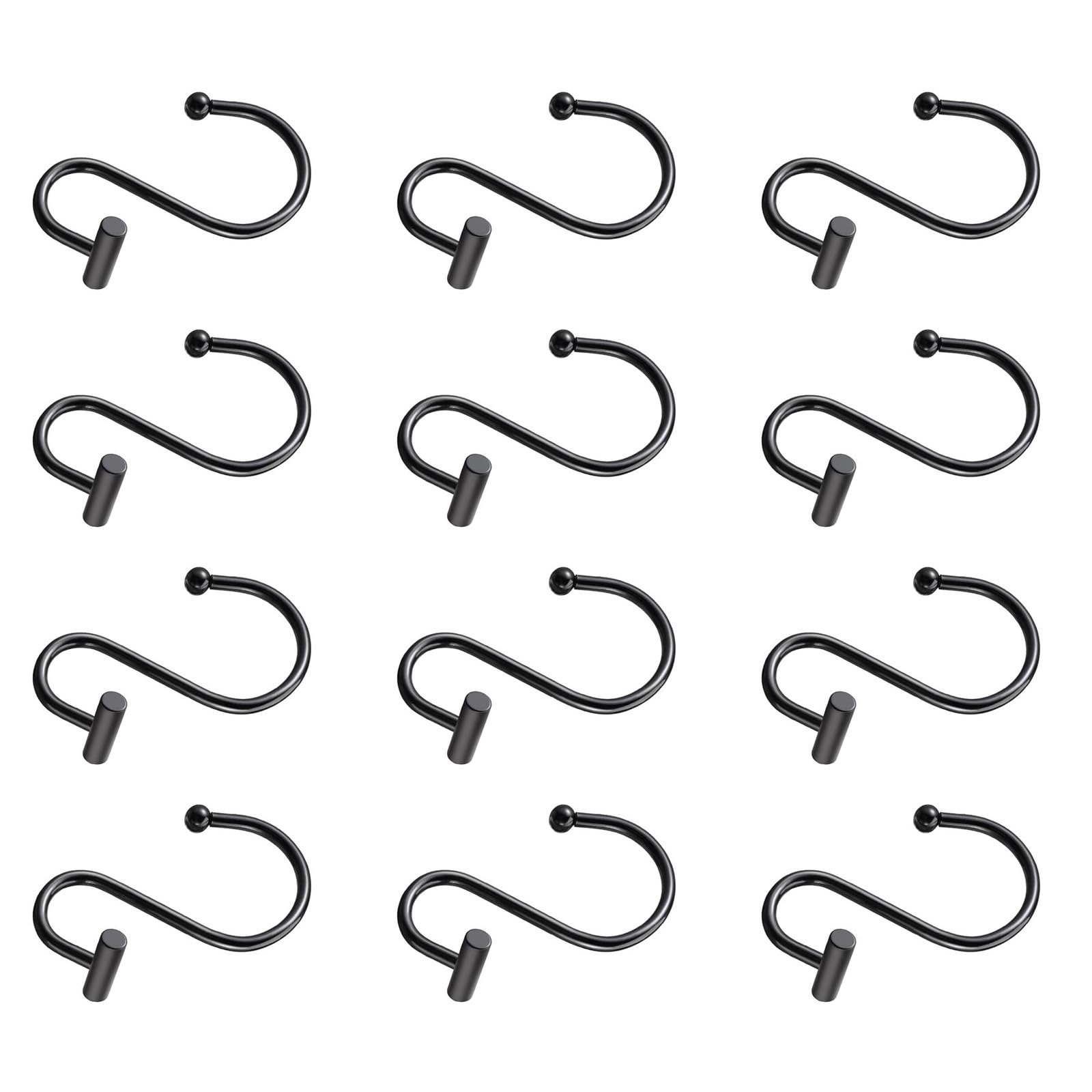 Tsophreniq Luxurious Shower Curtain Rings Elegant Hollow Sphere Decorated Shower Curtain Hook Sturdy Metal Curtains Hangers Hollow Sphere Designs Hook