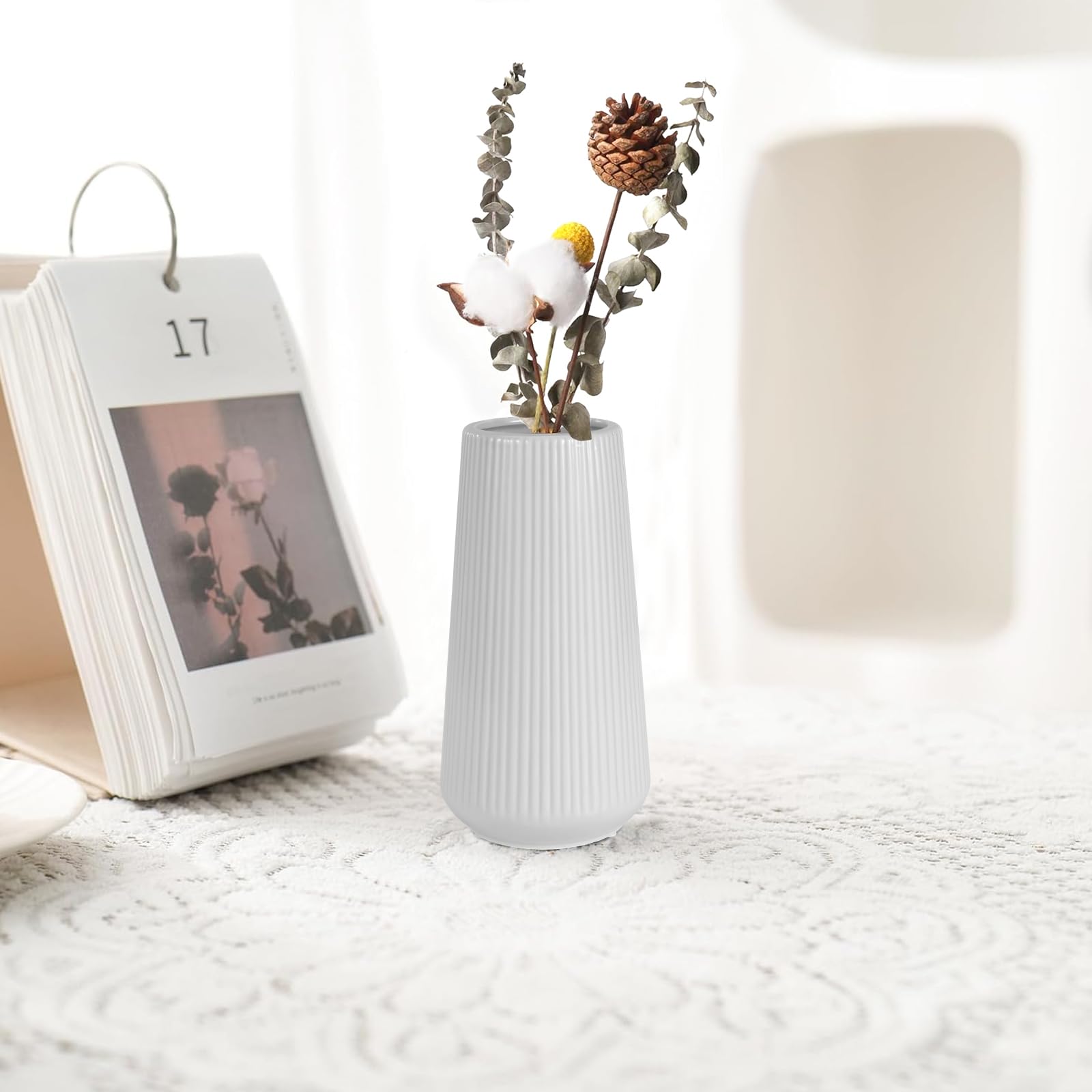 Amazon.co.jp: グレーセラミック花瓶、花器セラミック花瓶、クリスマス