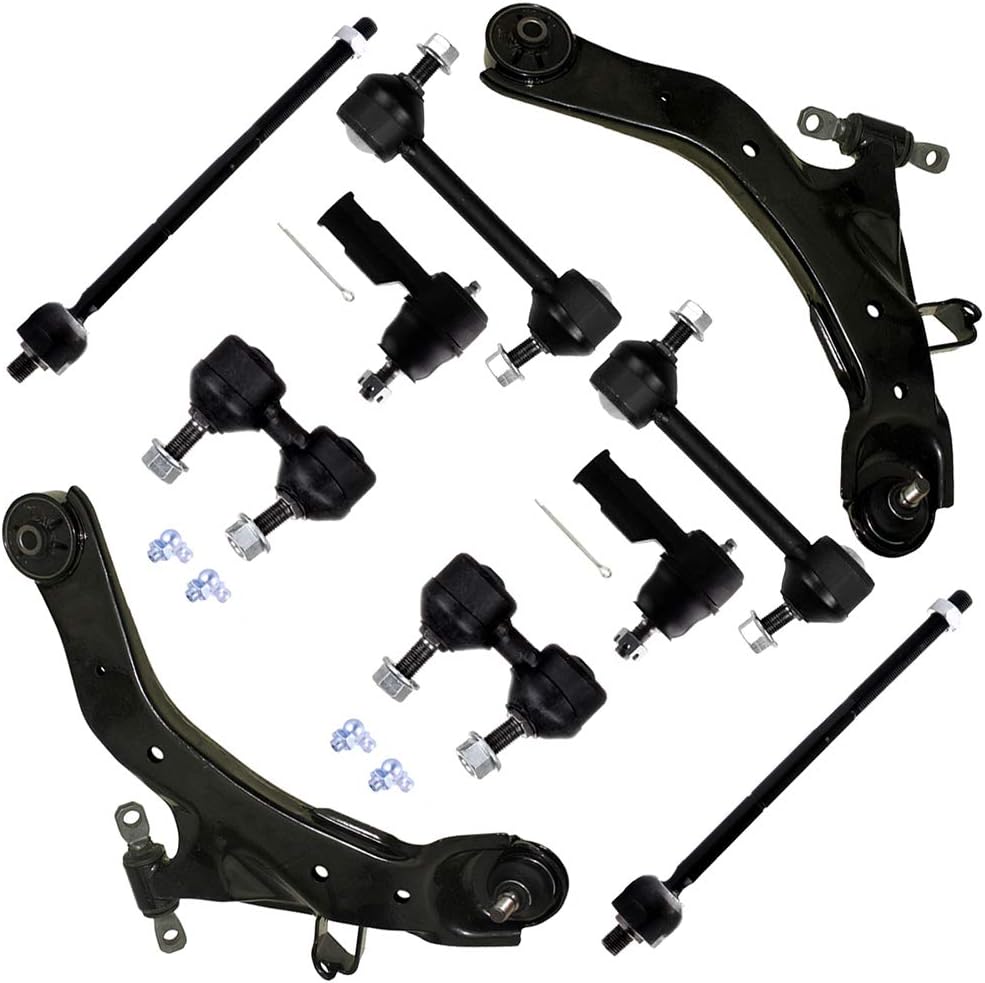 ASAPE K620327 Suspension Kit 10pcs - Control Arm x2, Tie Rod End x4, Stabilizer Bar Link Kit x4, Compatible With for Elantra 2001-2006