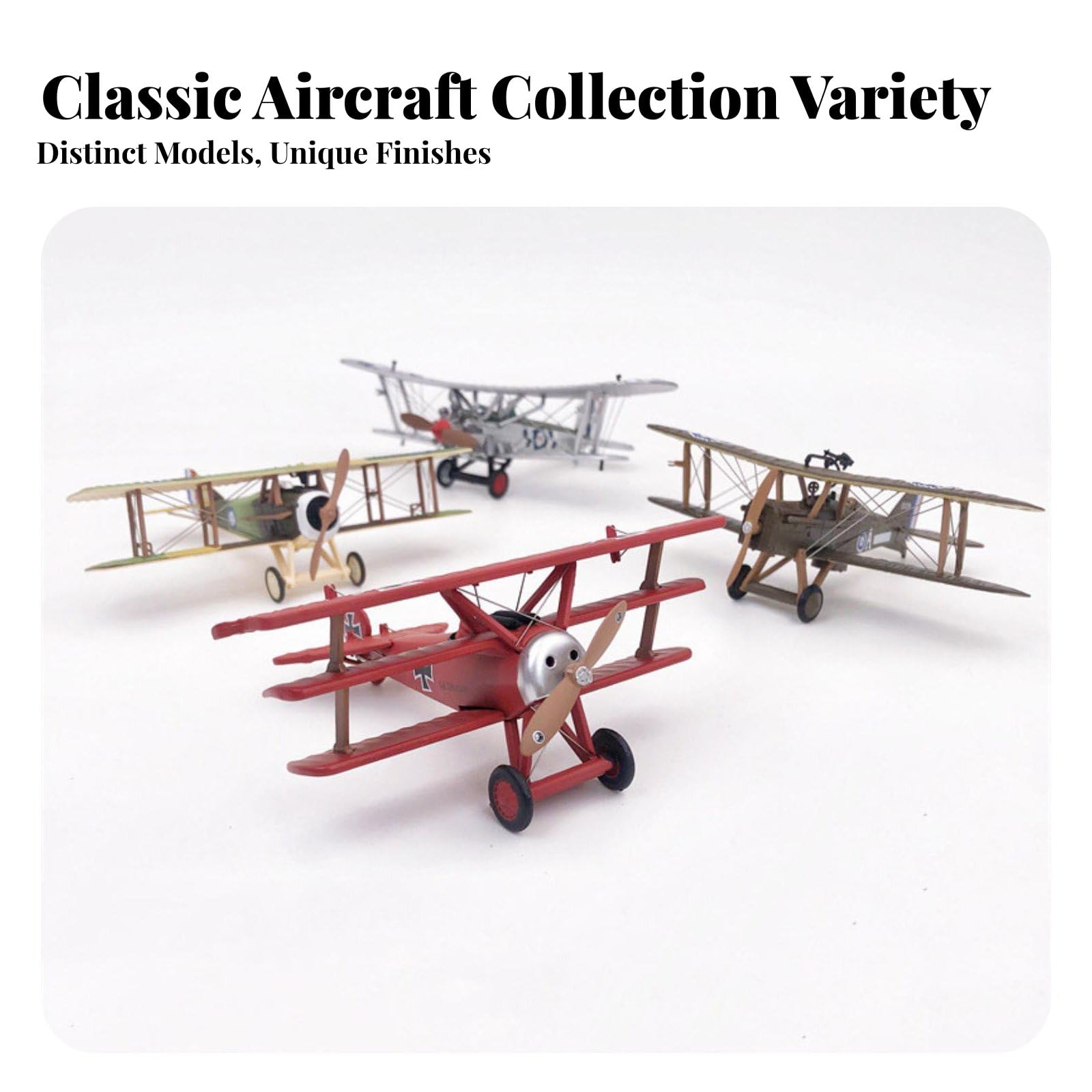 Figurine Avion Maquette Avion Modèle Die-cast Réplique Historique Alliage Construction Solide Peinture Fidèle Détails Cockpit avec Socle, Color to 2